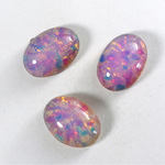 Glass Medium Dome Lampwork Cabochon - Oval 18x13MM FIRE OPAL (01003)