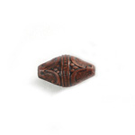 Plastic Engraved Bead - Fancy Bicone 19x11MM INDOCHINE BROWN