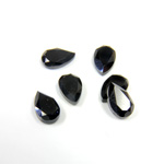 Gemstone Flat Back Stone with Faceted Top and Table - Pear 08x5MM BLACK ONYX