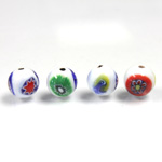 Glass Lampwork Bead - Smooth Round 08MM VENETIAN WHITE