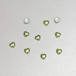 Glass Medium Dome Cabochon Pearl Spray Finish - Heart 04x4MM DK OLIVE