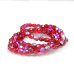 Glass Fire Polish Bead - Round 04MM RUBY AB