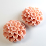 Plastic No-Hole Flower - 4 Layer  25MM SALMON