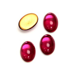 Glass Medium Dome Foiled Cabochon - Oval 14x10MM FUCHSIA