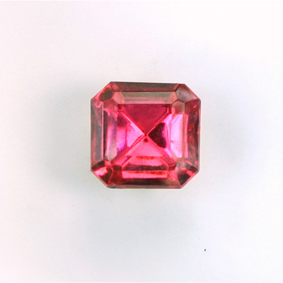 Glass Point Back Foiled Tin Table Cut (TTC) Stone - Square Octagon 12x12MM ROSE