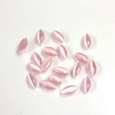 Fiber-Optic Cabochon - Navette 06x3MM CAT'S EYE LT PINK