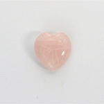 Gemstone Flat Back Carved Scarab - Heart 15x14MM ROSE QUARTZ