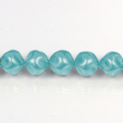 Czech Glass Pearl Bead - Baroque Round 04MM AQUA 70436