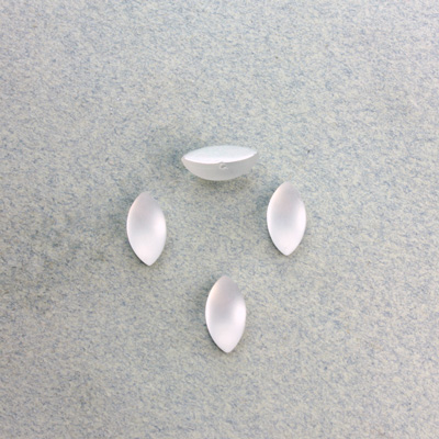 Plastic Flat Back Foiled Cabochon - Navette 10x5MM MATTE CRYSTAL