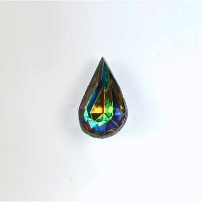 Glass Point Back Foiled Tin Table Cut (TTC) Stone - Pear 13x7.8MM VITRAIL MEDIUM