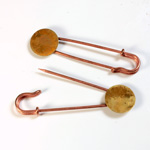 Metal Kilt Pin with Brass Glue Pad 58MM length Copper Coated Steel