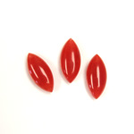 Gemstone Flat Back Cabochon - Navette 15x7MM QUARTZ DYED #44 RED