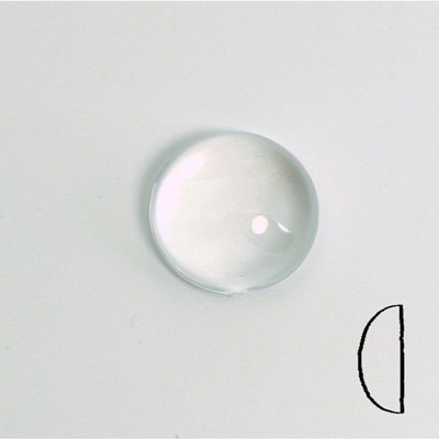 Plastic Flat Back Transparent Unfoiled Cabochon - Round 15MM CRYSTAL