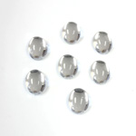 Plastic Flat Back Foiled Cabochon - Oval 08x6MM CRYSTAL