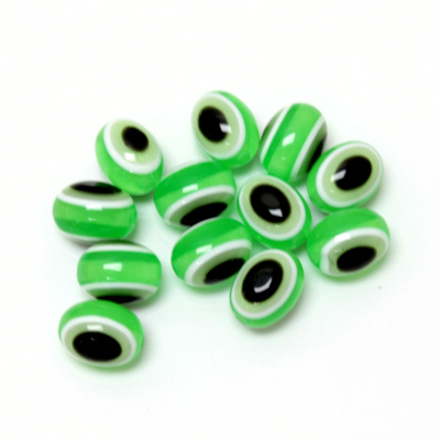 Plastic Eye Bead - Oval 12x9MM  LIGHT GREEN