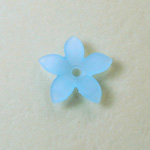 Plastic Flower with Center Hole - 5-Petal Star 18MM MATTE LT SAPPHIRE