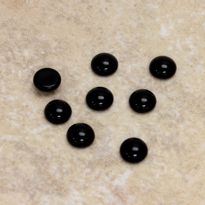 Glass Medium Dome Cabochon - Round 06MM JET