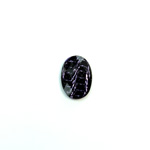 Plastic Flat Back Striped Rauten Rose - Oval 14x10MM DYED PURPLE on BLACK