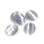 Fiber-Optic Flat Back Cabochon - Rauten Rose Round 12x10MM CAT'S EYE LT GREY