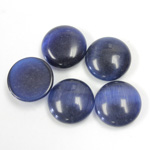 Fiber-Optic Cabochon - Round 12.8MM CAT'S EYE NAVY BLUE