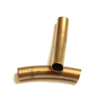 Brass Curved Bead - Hollow Tube 25x5MM RAW