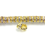 Chinese Rhinestone Rondelle - Round 04MM CRYSTAL-GOLD