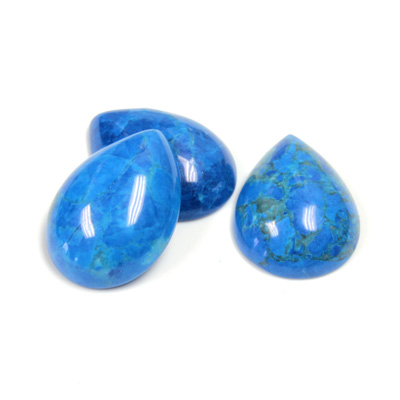 Gemstone Cabochon - Pear 18x13MM HOWLITE DYED TURQUOISE
