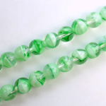 Czech Pressed Glass Bead - Smooth Round 08MM PORPHYR GREEN
