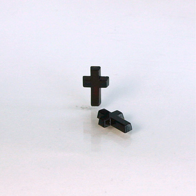 German Glass Flat Back Foiled Mirror - Cross 10x6MM GARNET