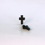 German Glass Flat Back Foiled Mirror - Cross 10x6MM GARNET