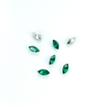 Plastic Point Back Foiled Stone - Navette 06x3MM EMERALD