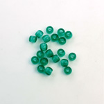 Czech Pressed Glass Large Hole Bead - Round 04MM EMERALD