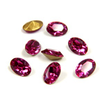 Swarovski Crystal Foiled Point Back Tin Table Cut (TTC) Fancy Stone - Oval 06x4MM FUCHSIA
