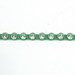 Plastic Rhinestone Banding 1 Row PP17 (SS8) CRYSTAL-GREEN