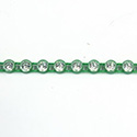 Plastic Rhinestone Banding 1 Row PP17 (SS8) CRYSTAL-GREEN