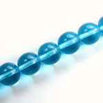 Czech Pressed Glass Bead - Smooth Round 12MM AQUA