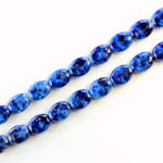 Czech Pressed Glass Bead - Flat Oval 08x6MM LAPIS LAZULI