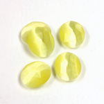 Fiber-Optic Flat Back Cabochon - Rauten Rose Oval 12x10MM CAT'S EYE YELLOW