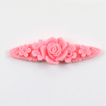 Plastic Carved No-Hole Flower - Band 52x17MM MATTE PINK