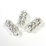 Preciosa Rhinestone Rondelle Crystal Tubes 16x7MM CRYSTAL/SILVER