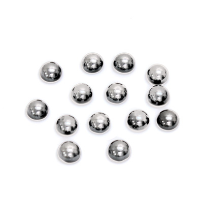 Glass Medium Dome Cabochon - Round 05MM Metallic Coated SILVER