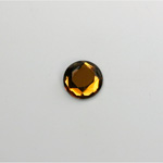 Glass Flat Back Rose Cut Fancy Foiled Stone - Round 09MM SMOKE TOPAZ