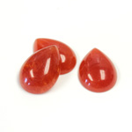 Gemstone Flat Back Cabochon - Pear 18x13MM QUARTZ DYED #20 LT CORNELIAN