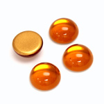 Glass Medium Dome Foiled Cabochon - Round 13MM TOPAZ