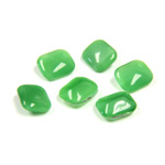 Glass Point Back Buff Top Stone Opaque Doublet - Cushion Octagon 08x7MM GREEN MOONSTONE