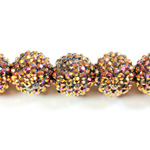 Acrylic Rhinestone Bead with 2MM Hole Resin Base - 20MM METALLIC PURPLE