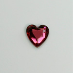 Glass Flat Back Rose Cut Fancy Foiled Stone  - Heart 12x11MM ROSE