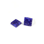 Glass Low Dome Buff Top Cabochon - Lampwork Square 08x8MM LAPIS LAZULI (0392)