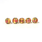 Czech Glass Lampwork Bead - Smooth Round 06MM Flower ON TOPAZ