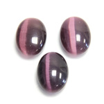 Fiber-Optic Flat Back Cabochon - Oval 18x13MM CAT'S EYE PURPLE